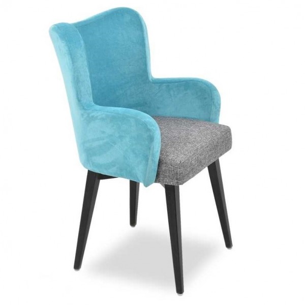 Karlo Beechwood Contemporary Modern Commercial Hospitality Restaurant Indoor Custom Fully Upholstered Dining Arm Chair